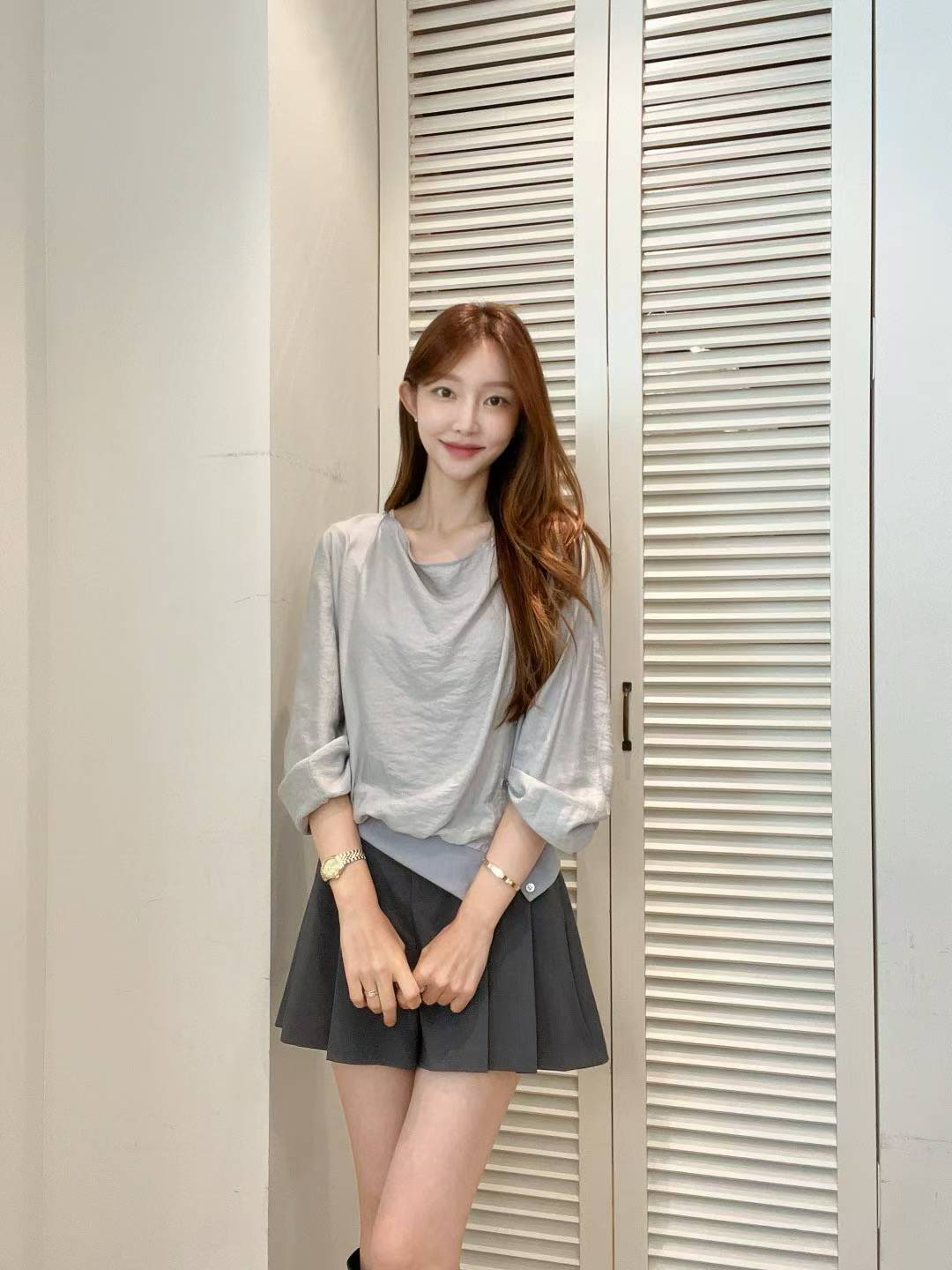 ♡設計感垂領斜排釦上衣♡ (C251040)