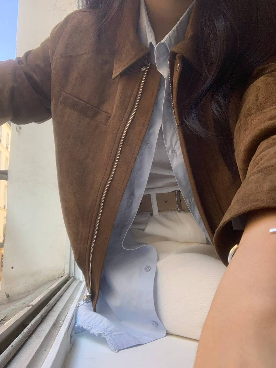 ♡極簡仿麂皮休閒夾克♡ (C251012)