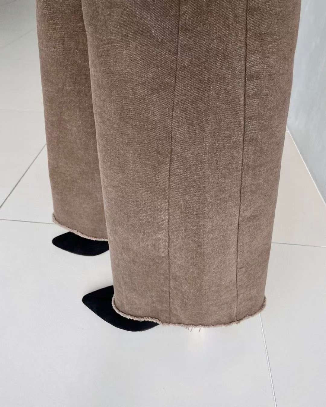 ♡冬季版拼接棉質寬褲♡ (C251151)