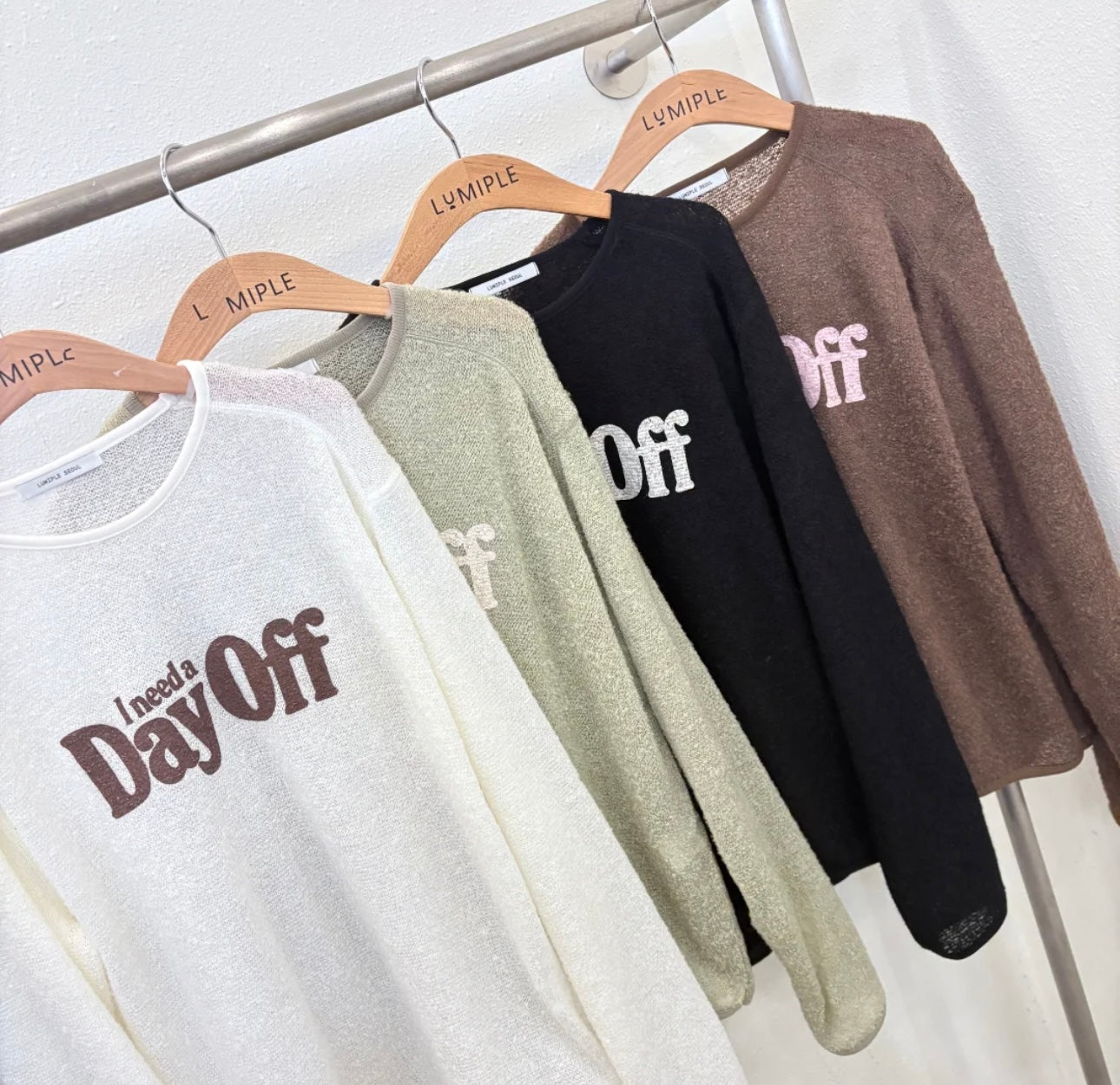 ♡軟綿休閒I need a Day Off針織T♡ (C251149)