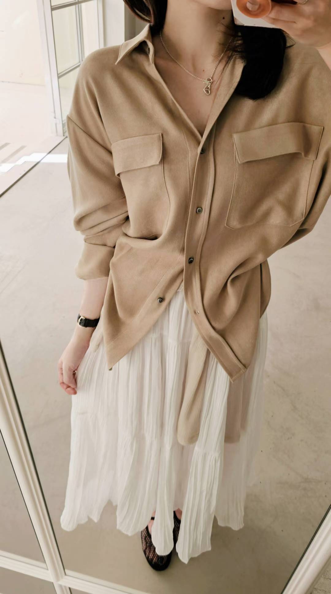 ♡Oni家♡仿麂皮細絨休閒襯衫 (C251043)