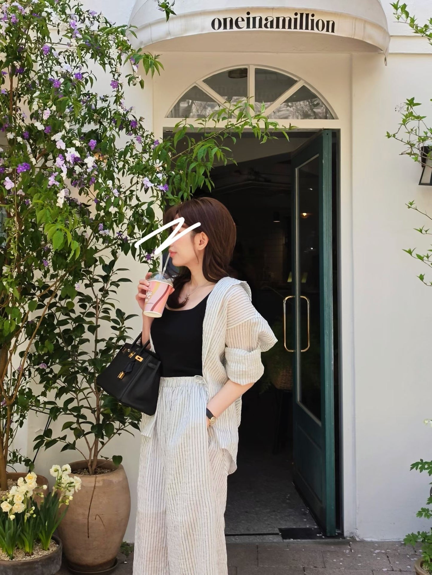 ♡Oni家♡鬆弛時髦感天絲條紋襯衫 (C260551)