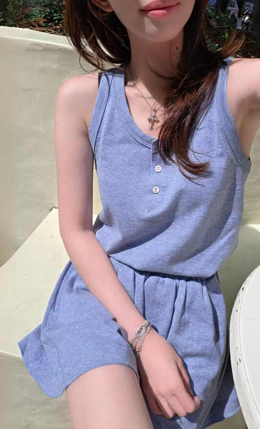 ♡Oni家♡休閒懶人削肩背心 (C260706)