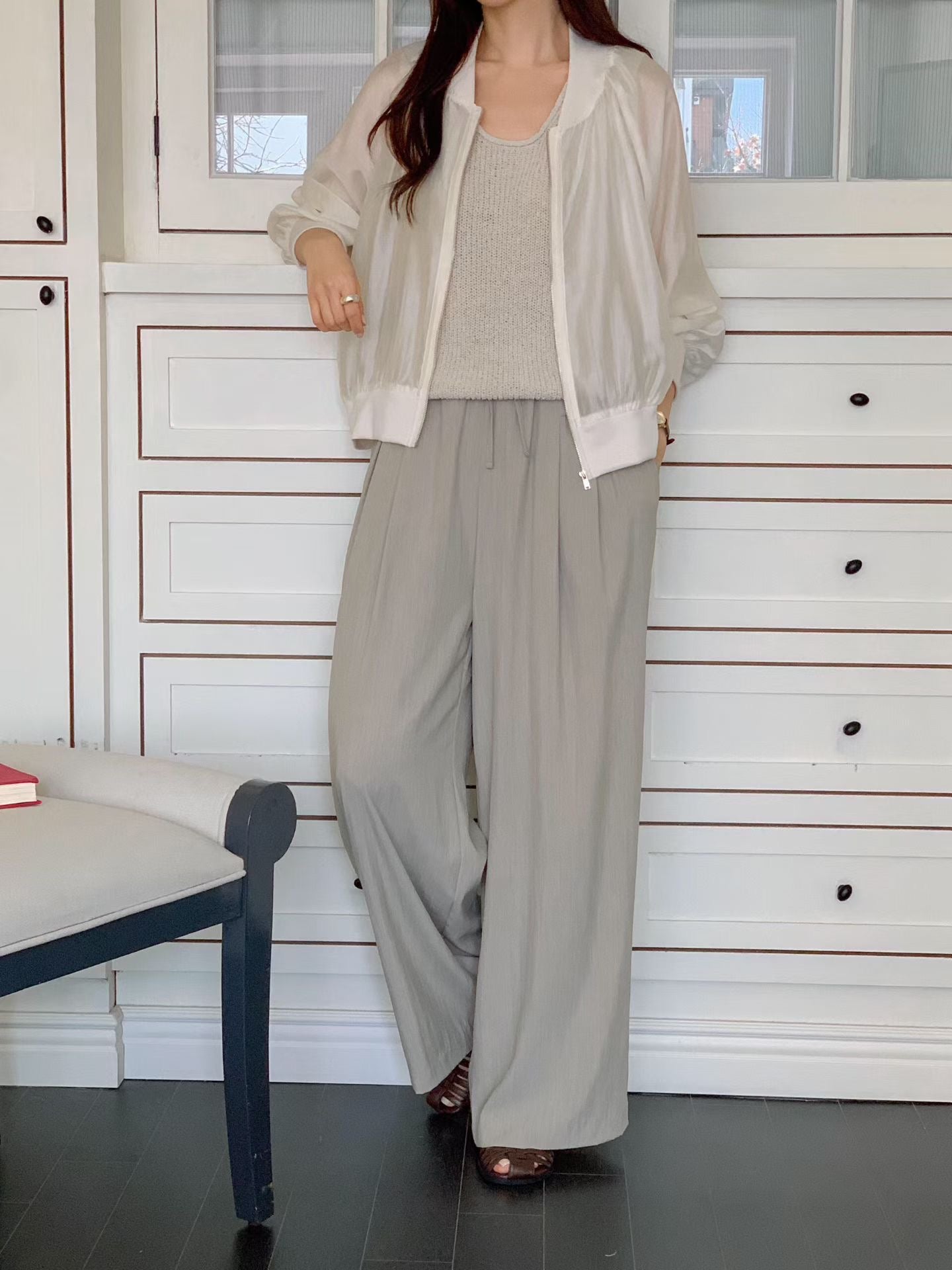 ♡溫柔高級感天絲飛行外套♡ (C260325)