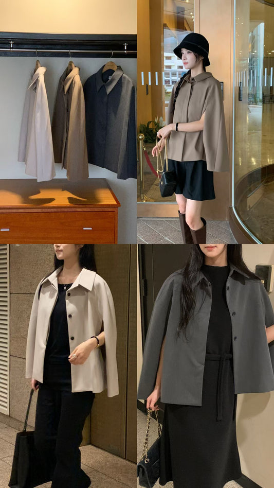 ♡都會挺版斗篷西裝外套♡ (C251035)