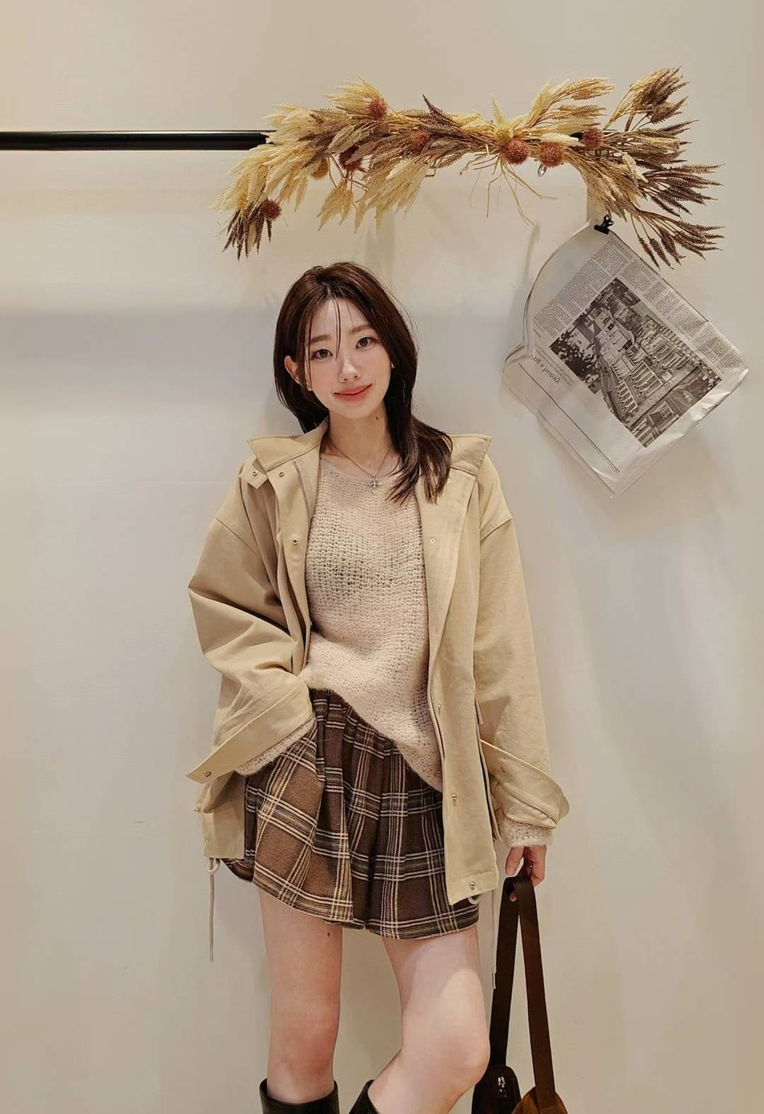 ♡Oni家♡英倫風格紋小褲裙 (C251105)