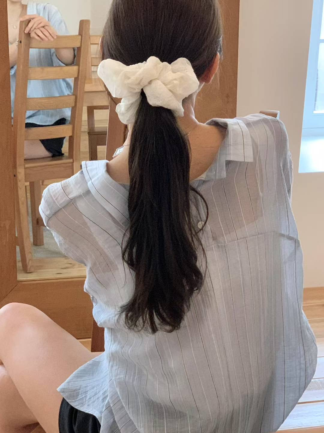 ♡輕盈天絲條紋襯衫♡ (C250944)