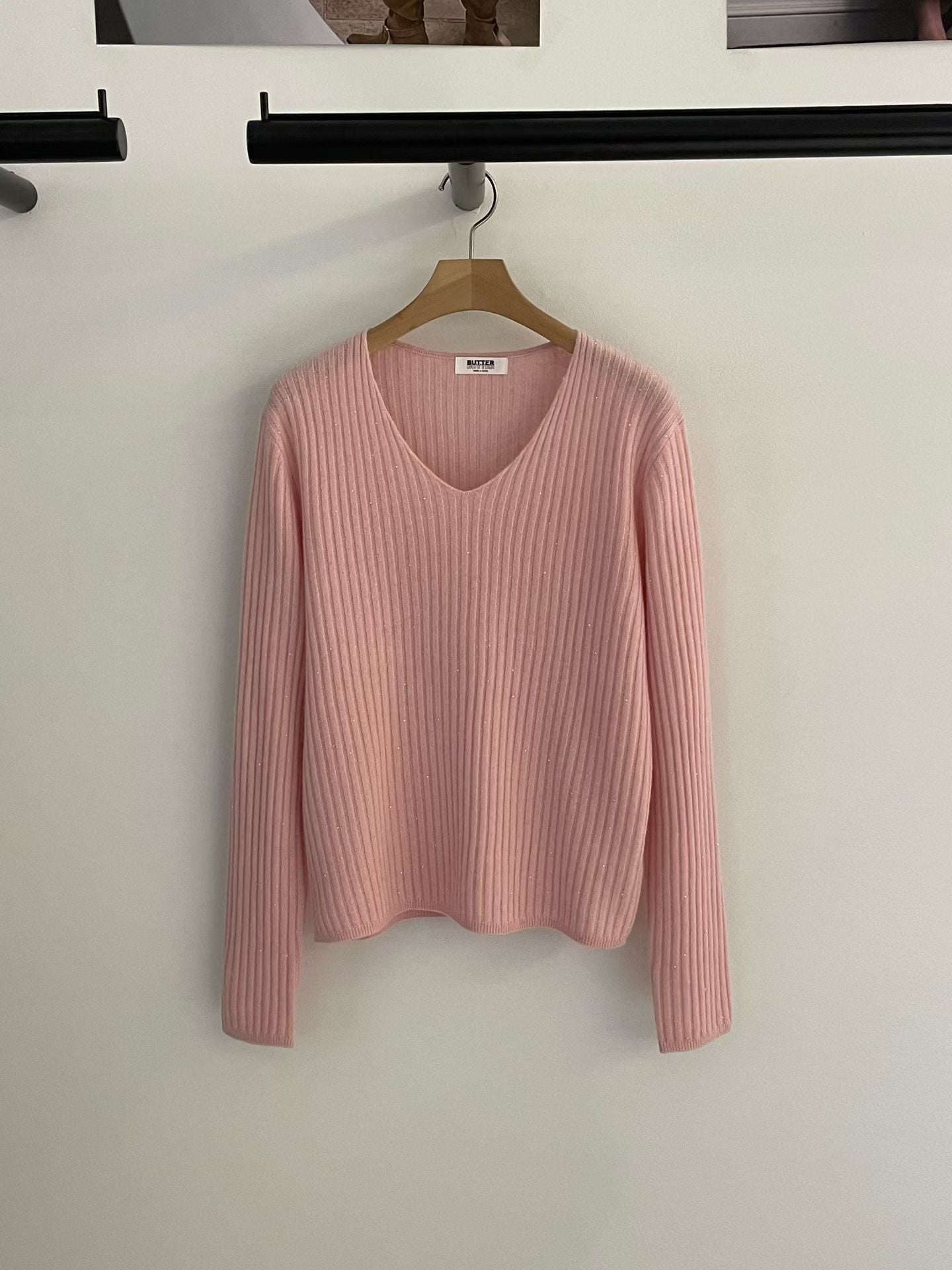 ♡低調細閃亮點V領毛衣♡ (C251222)