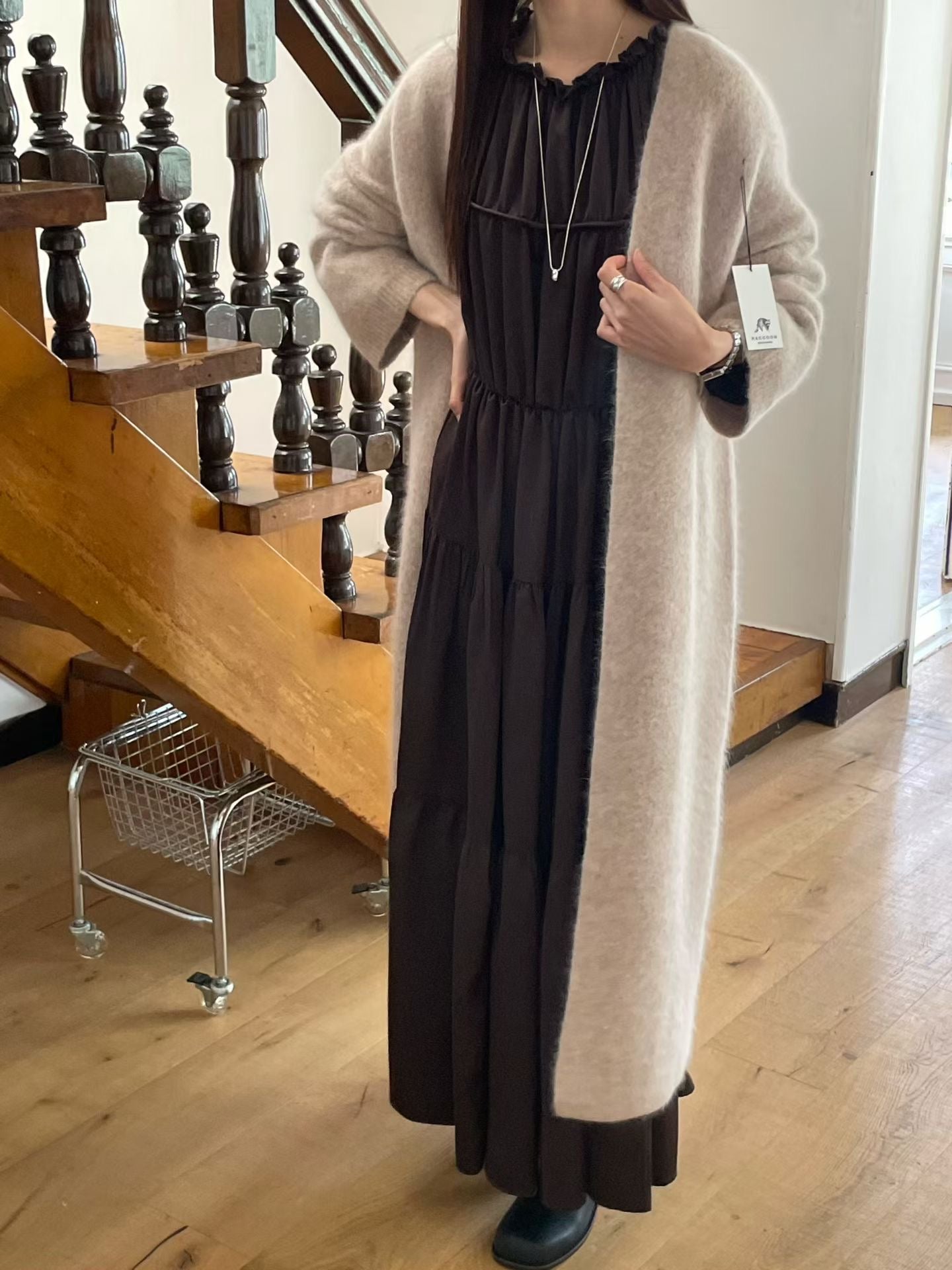 ♡毛料長版柔軟罩衫♡ (C251127)