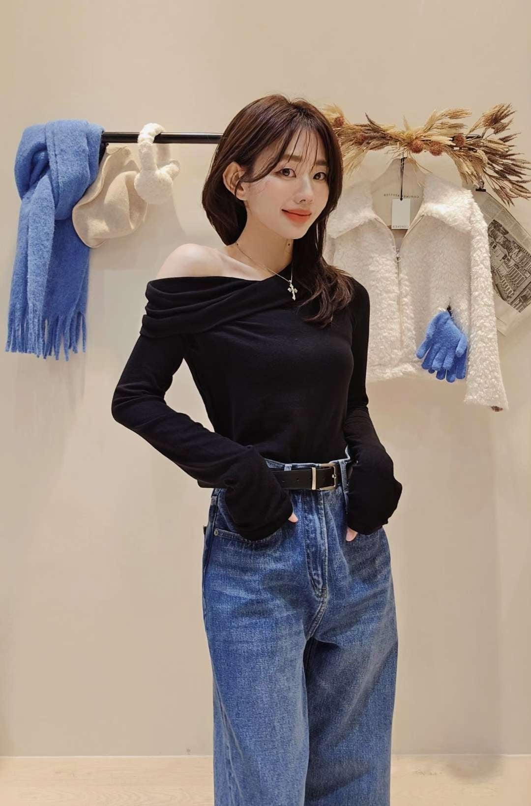 ♡Oni家♡多穿法露肩天絲羊毛超彈力T (C251260)