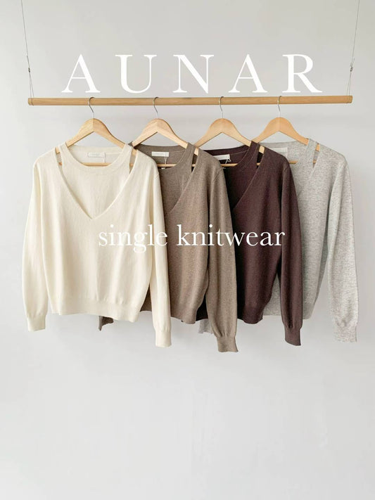 ♡假兩件層次設計感針織上衣♡ (C251145)