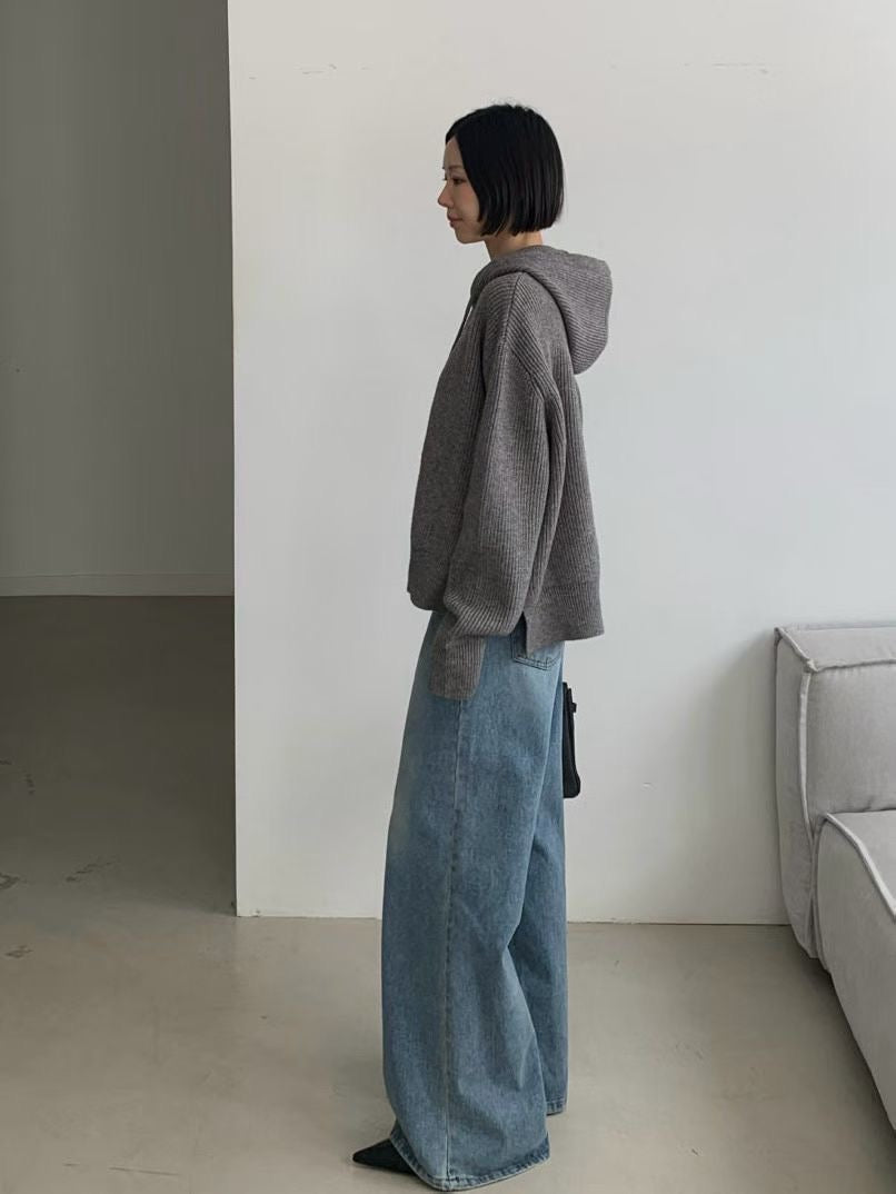 ♡柔彈羅紋休閒連帽上衣♡ (C251230)