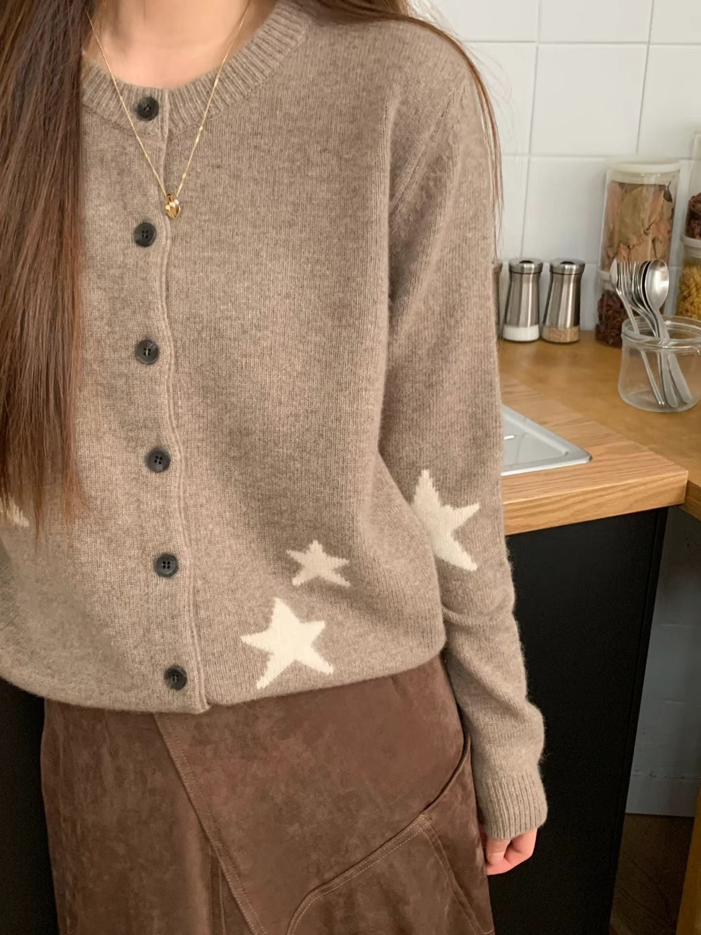 ♡氣質Oni家♡低調星光溫暖開襟針織 (C251132)