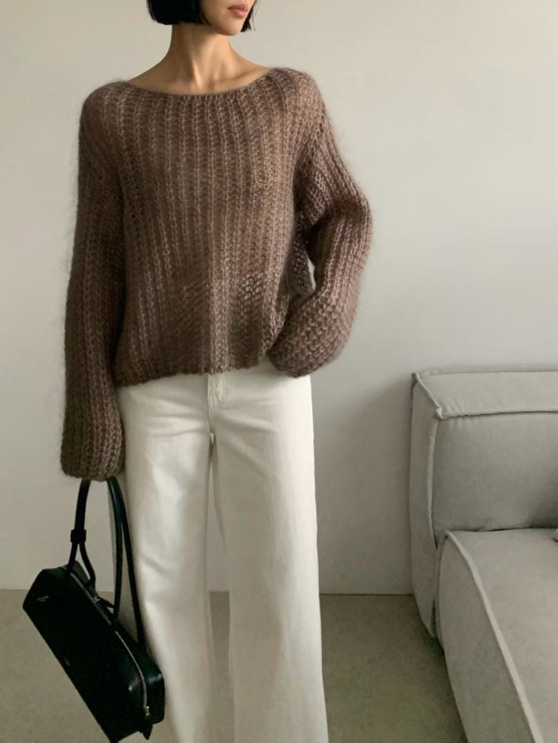 ♡空氣蓬鬆手編感針織上衣♡ (C251218)