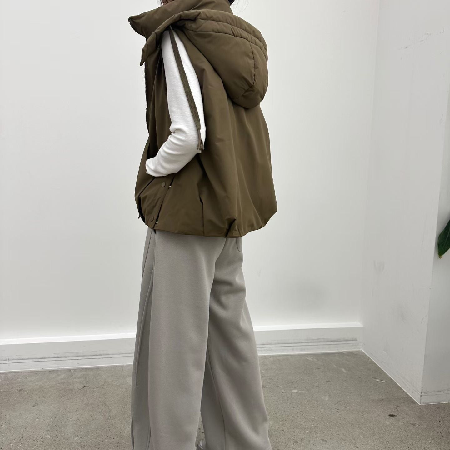 ♡連帽側釦羽絨背心♡ (C251169)