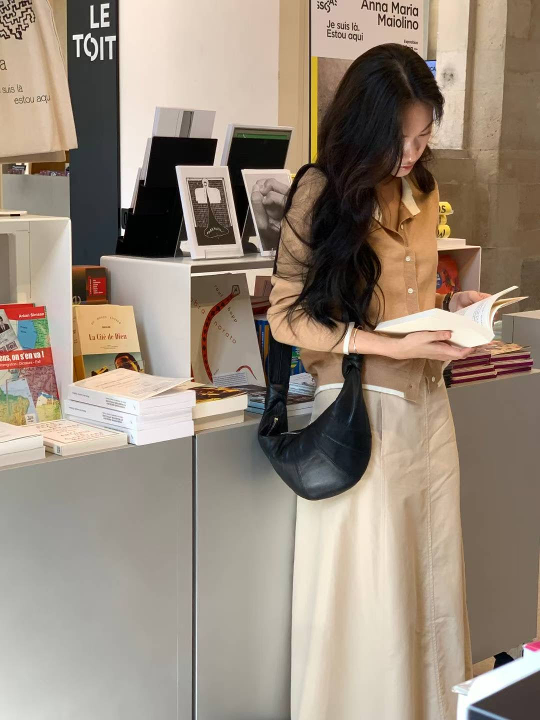 ♡優雅圓領撞色滾邊針織開衫♡ (C251013)