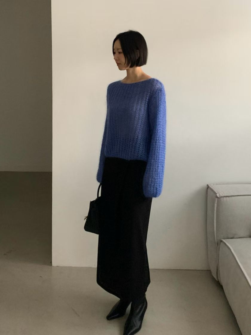 ♡空氣蓬鬆手編感針織上衣♡ (C251218)