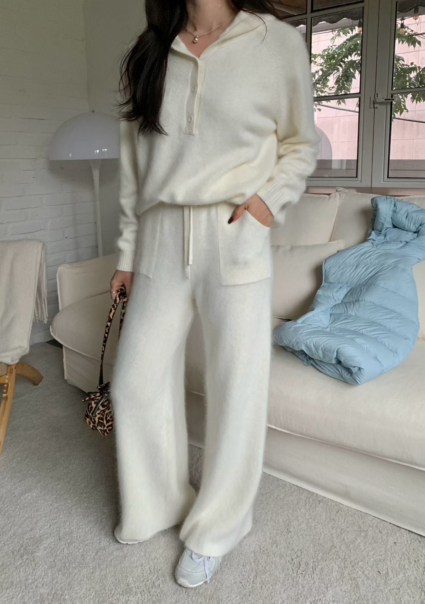 ♡冬季必備簡約毛料百搭寬褲 ♡ (C251108)