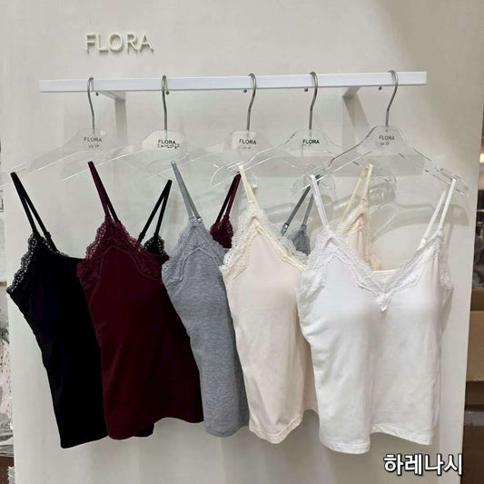 ♡純棉蕾絲V領Bra Top♡ (C250921)