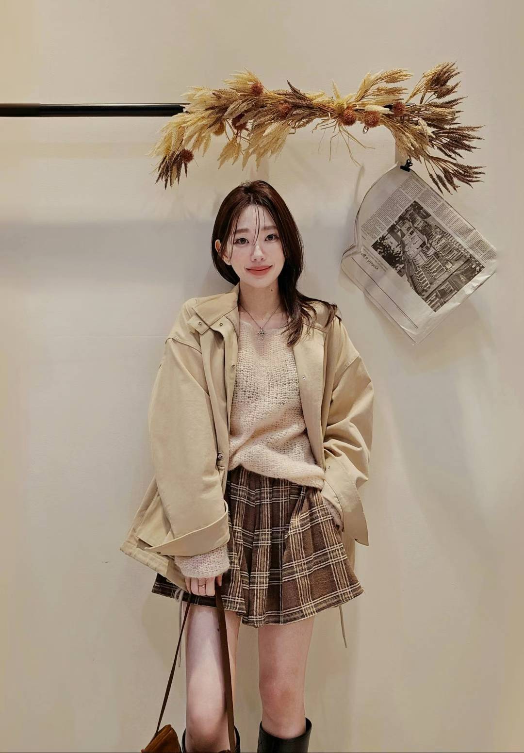 ♡Oni家♡英倫風格紋小褲裙 (C251105)