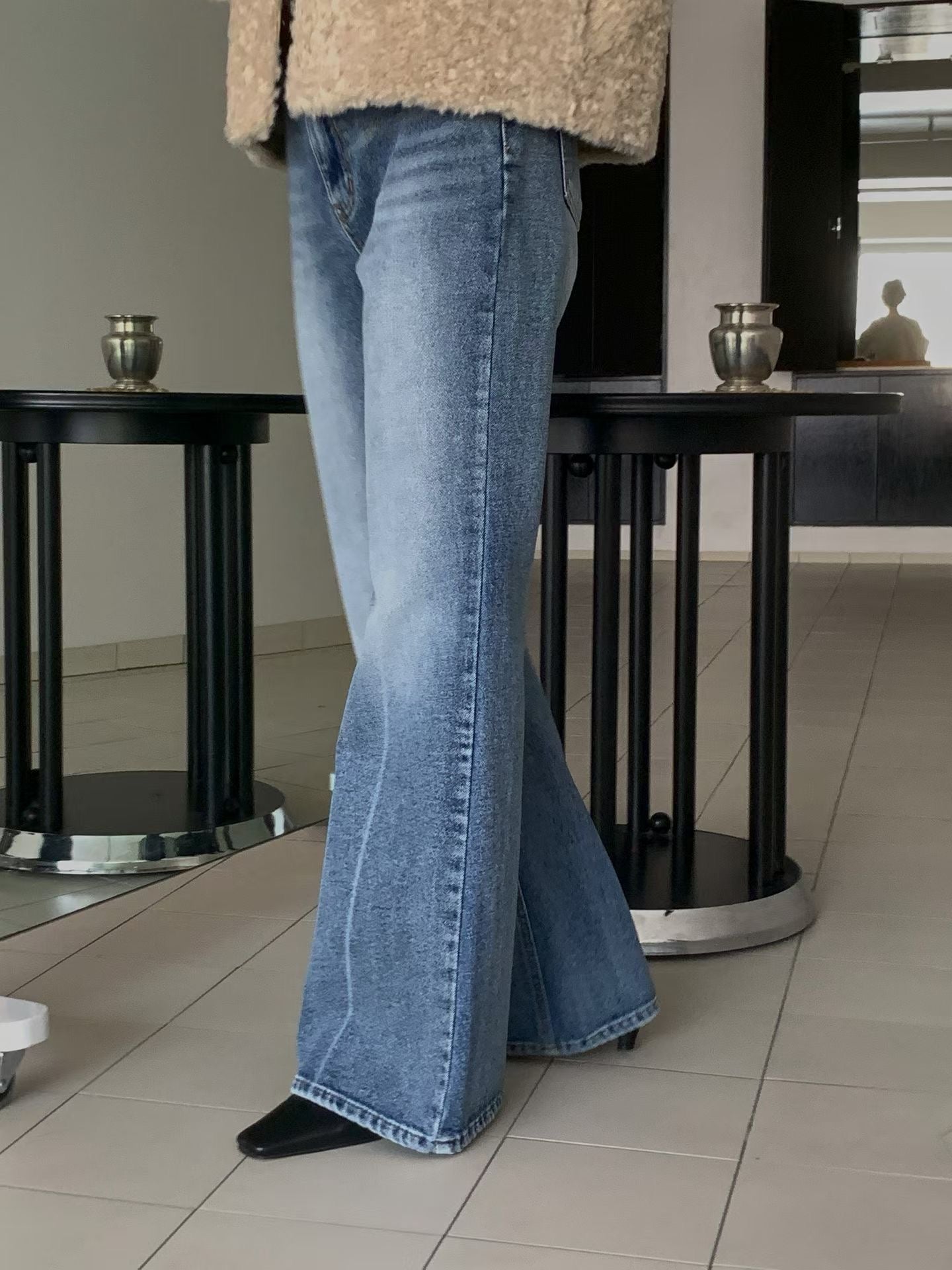 ♡超美刷色九頭身喇叭牛仔褲♡ (C251027)