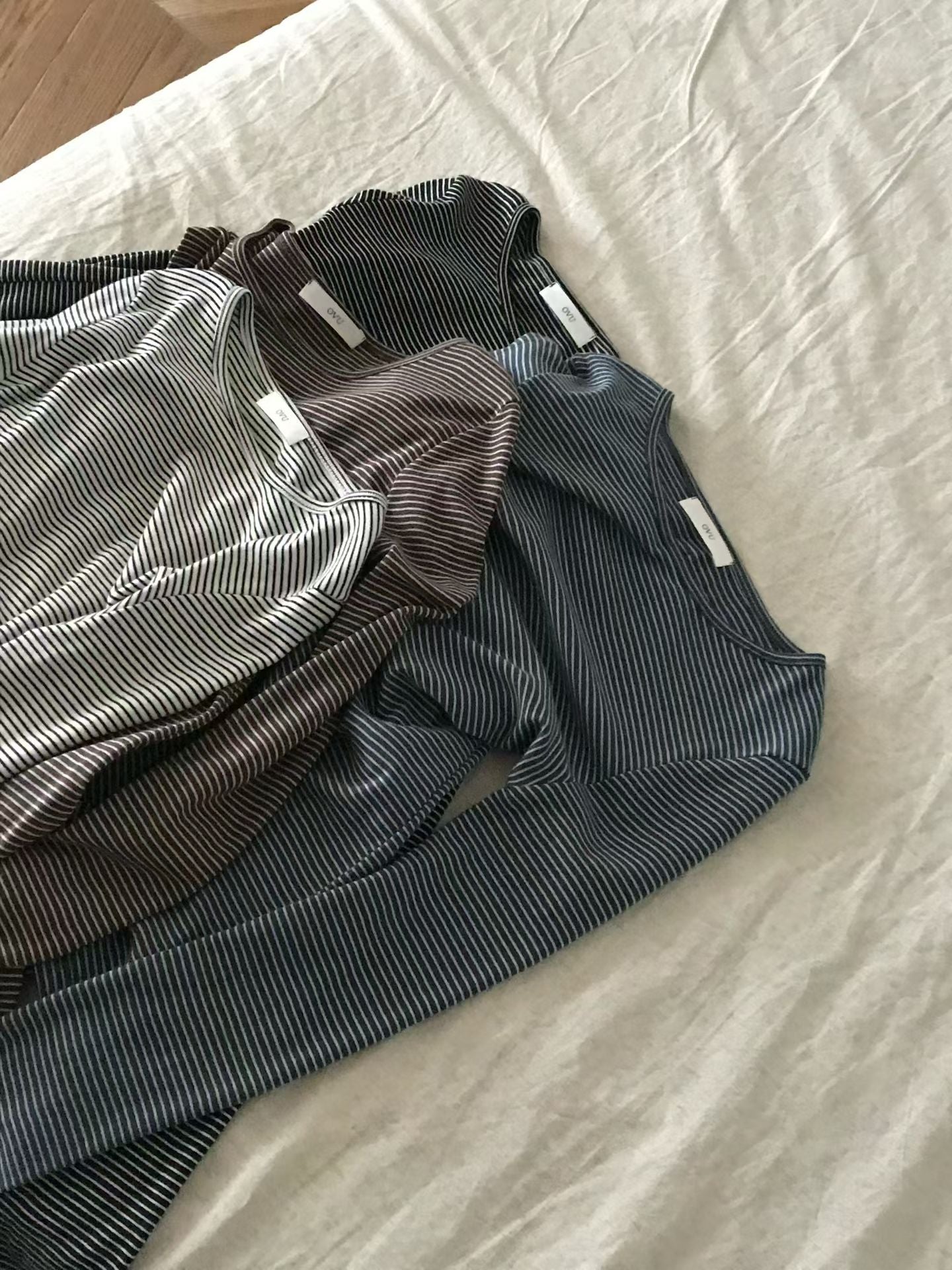 ♡Everyday柔棉細條紋親膚長Tee♡ (C251259)