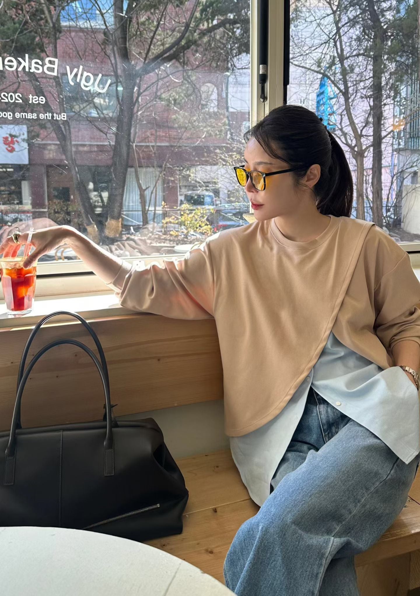 ♡設計感疊穿風拼接上衣♡ (C260423)