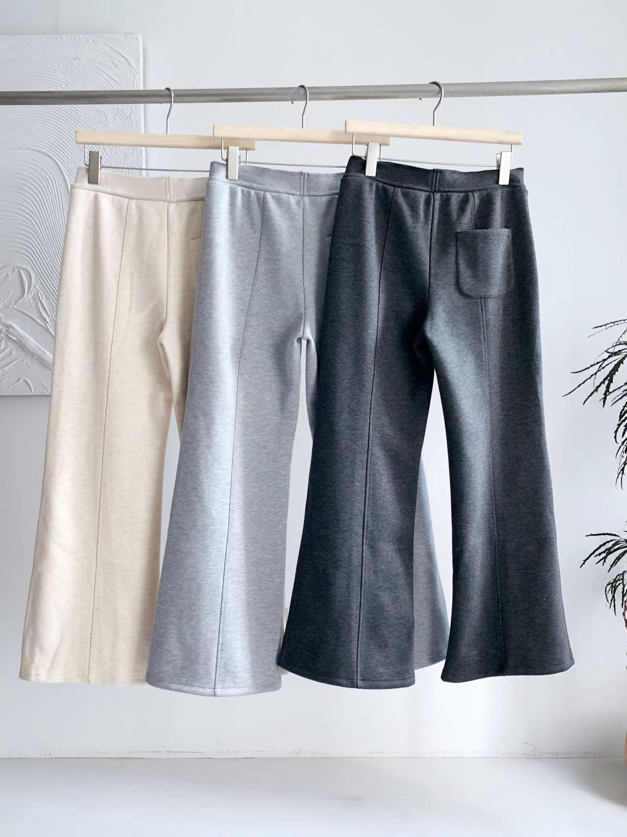 ♡柔暖刷絨修身喇叭褲♡ (C251276)