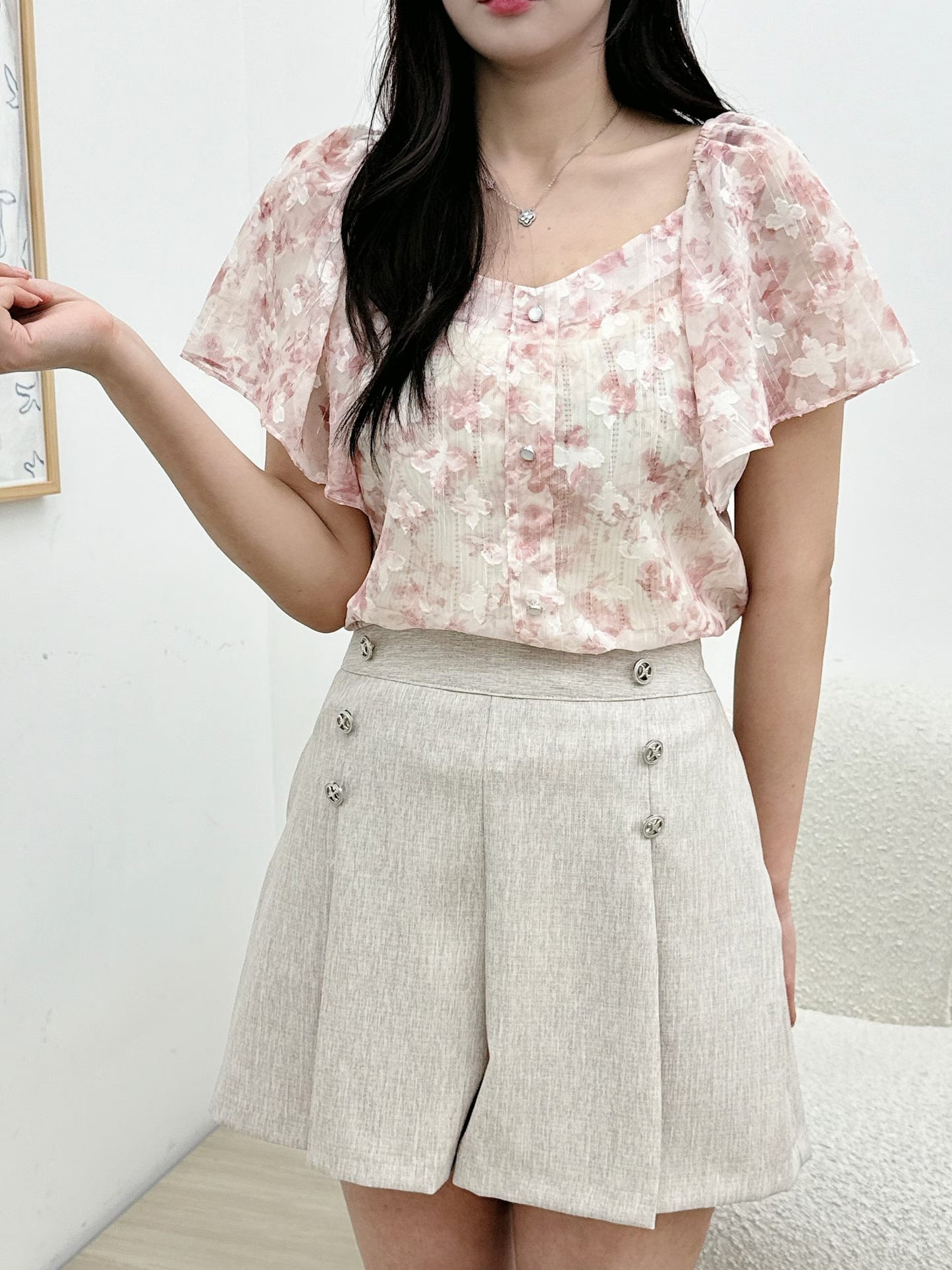 ♡輕奢小香風高腰短褲♡ (C260550)