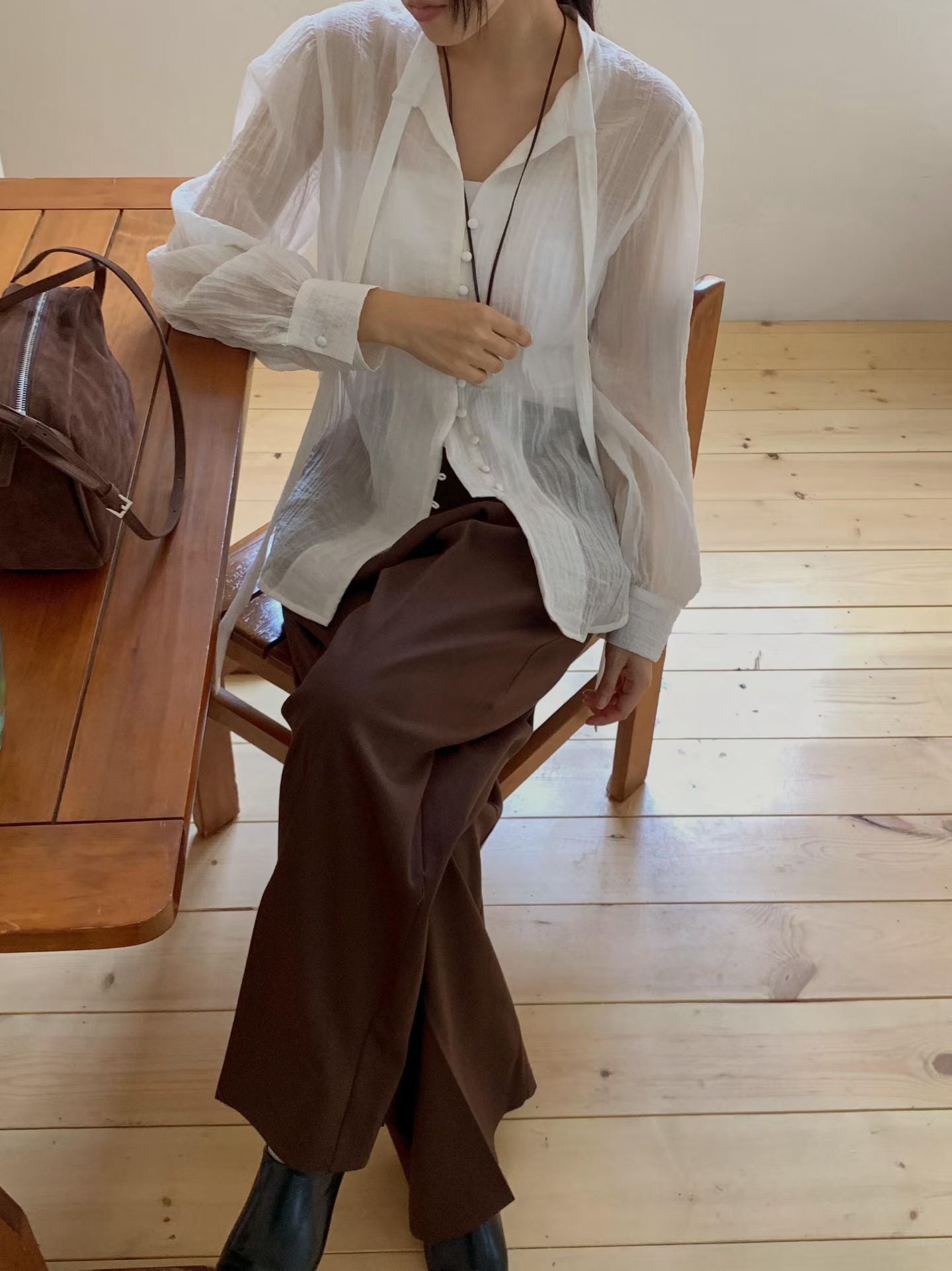 ♡秋日質感寬版西裝褲♡ (C251031)