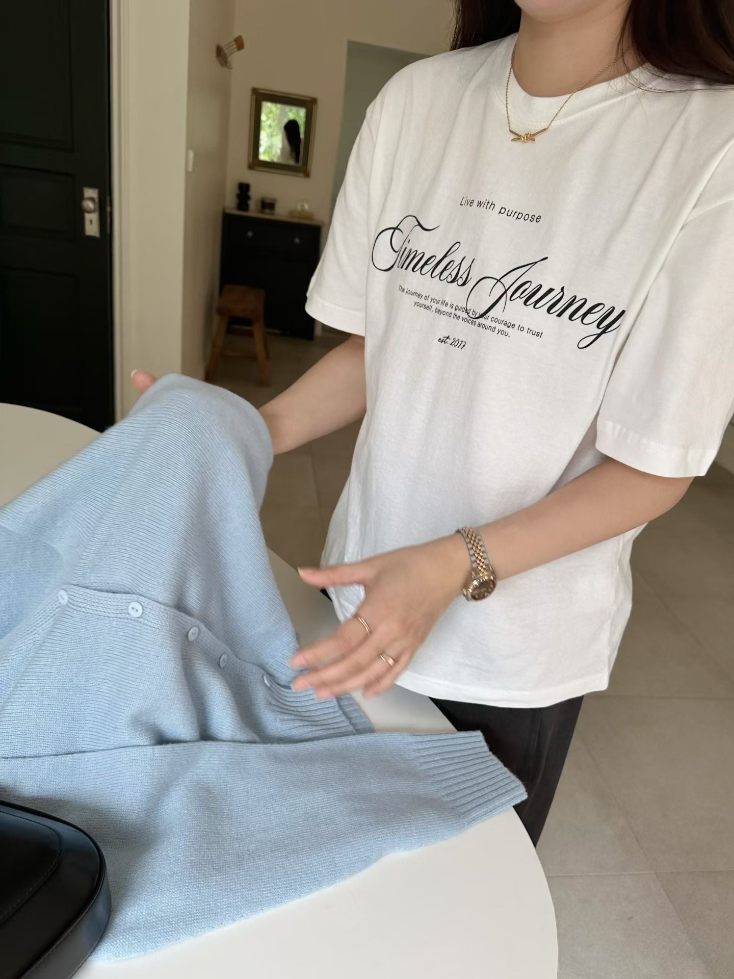 ♡Timeless Journey純棉印花T♡ (C251114)