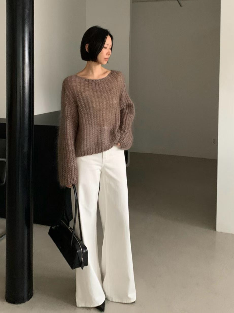 ♡空氣蓬鬆手編感針織上衣♡ (C251218)