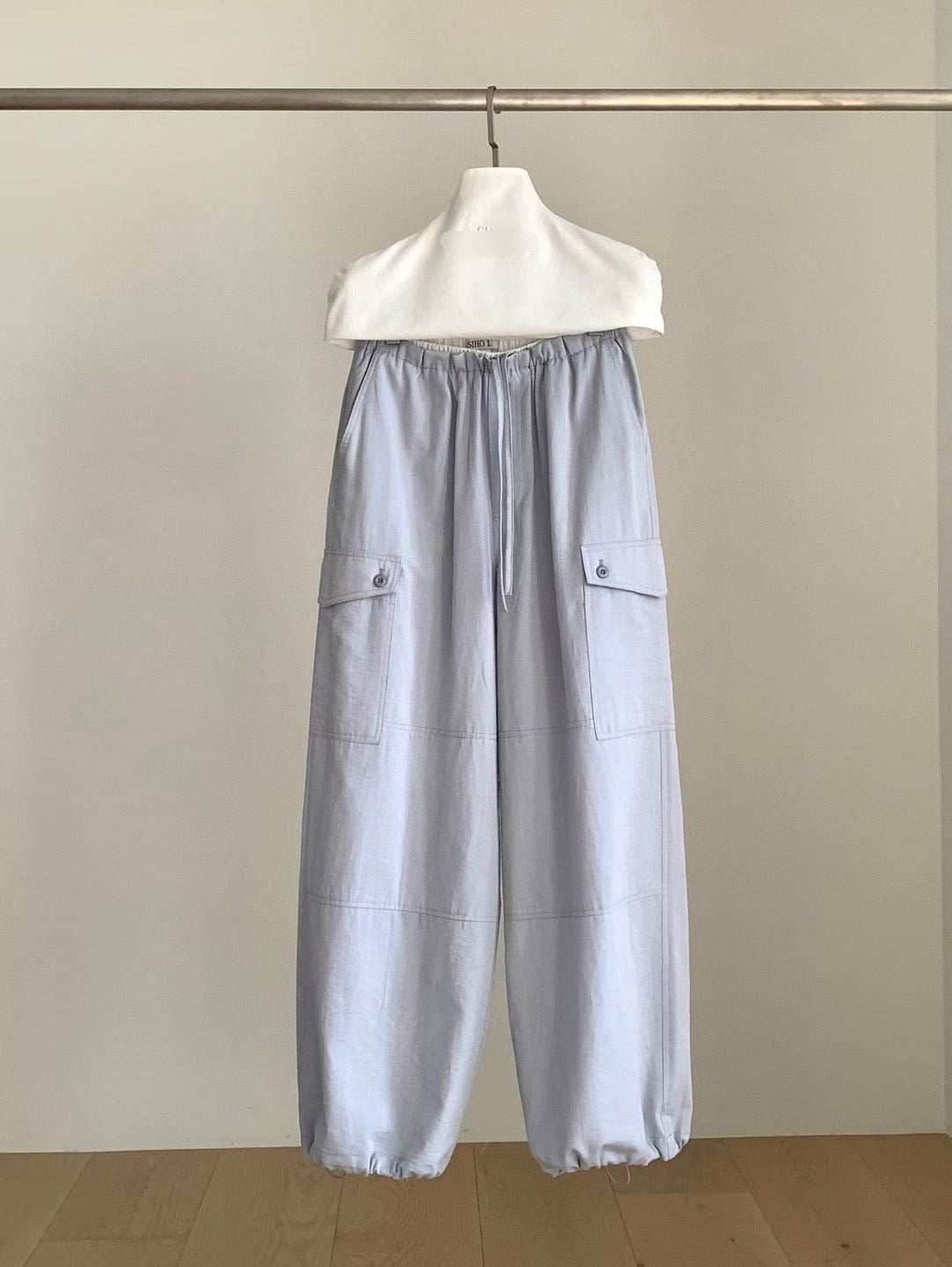 ♡夏日涼感百搭工裝寬褲♡ (C260636)