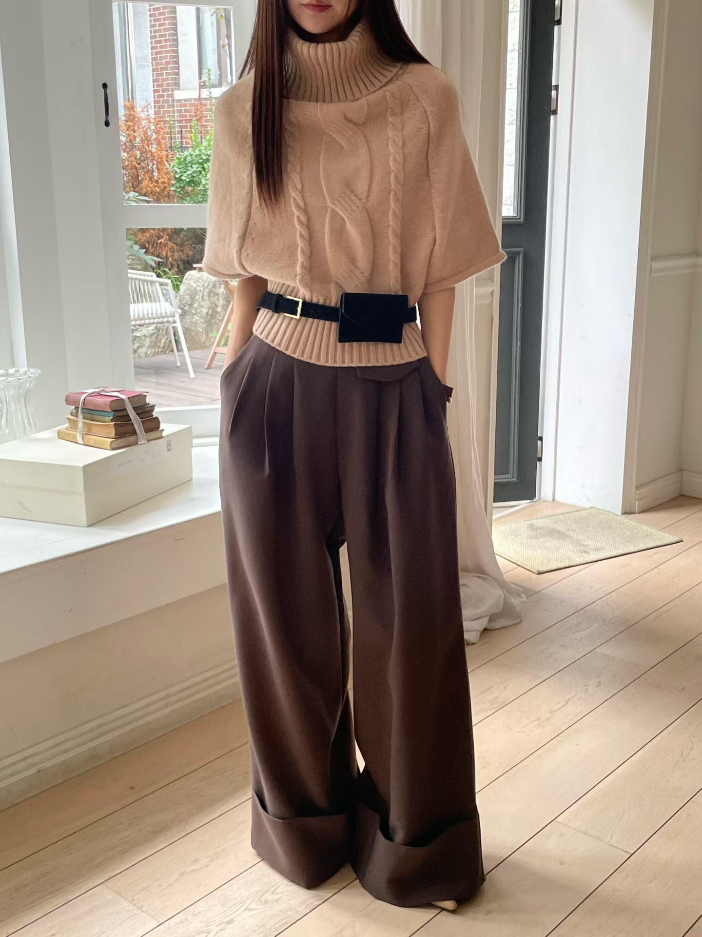 ♡一衣多穿斗篷感針織上衣♡ (C251128)