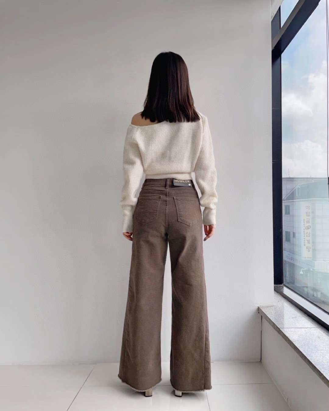 ♡冬季版拼接棉質寬褲♡ (C251151)