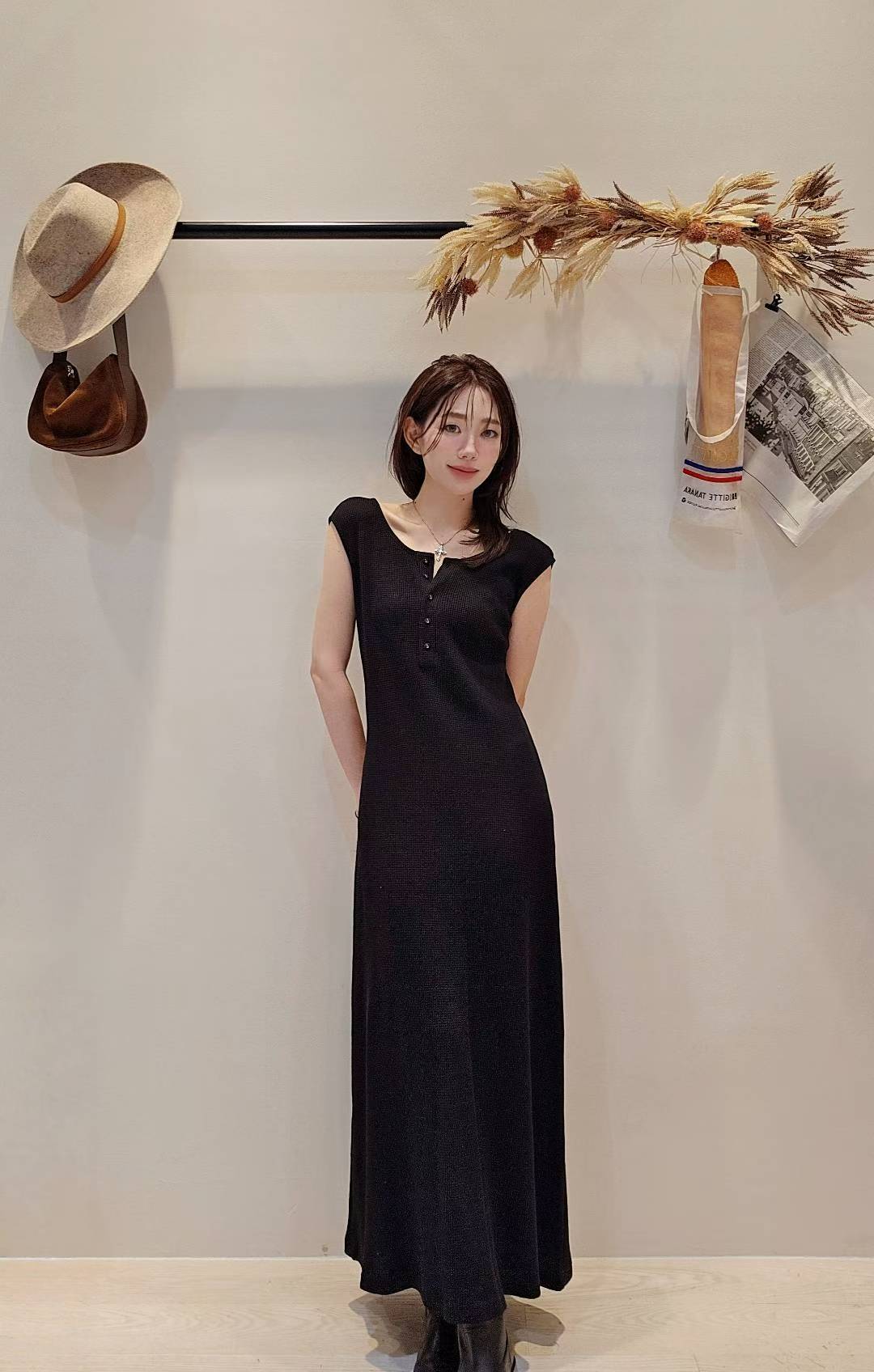 ♡Oni家♡鬆餅格修身休閒洋裝 (C251044)