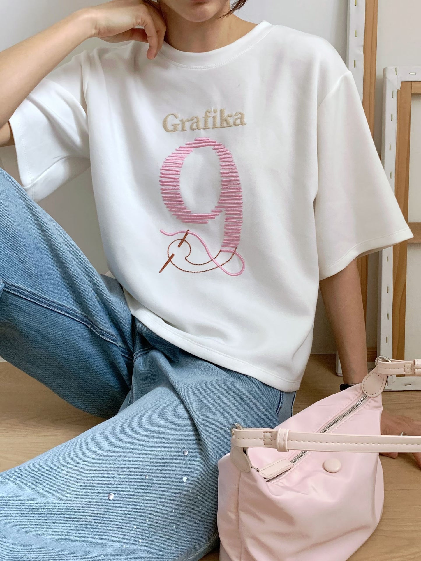 ♡立體繡線數字設計感Ｔ♡ (C260448)