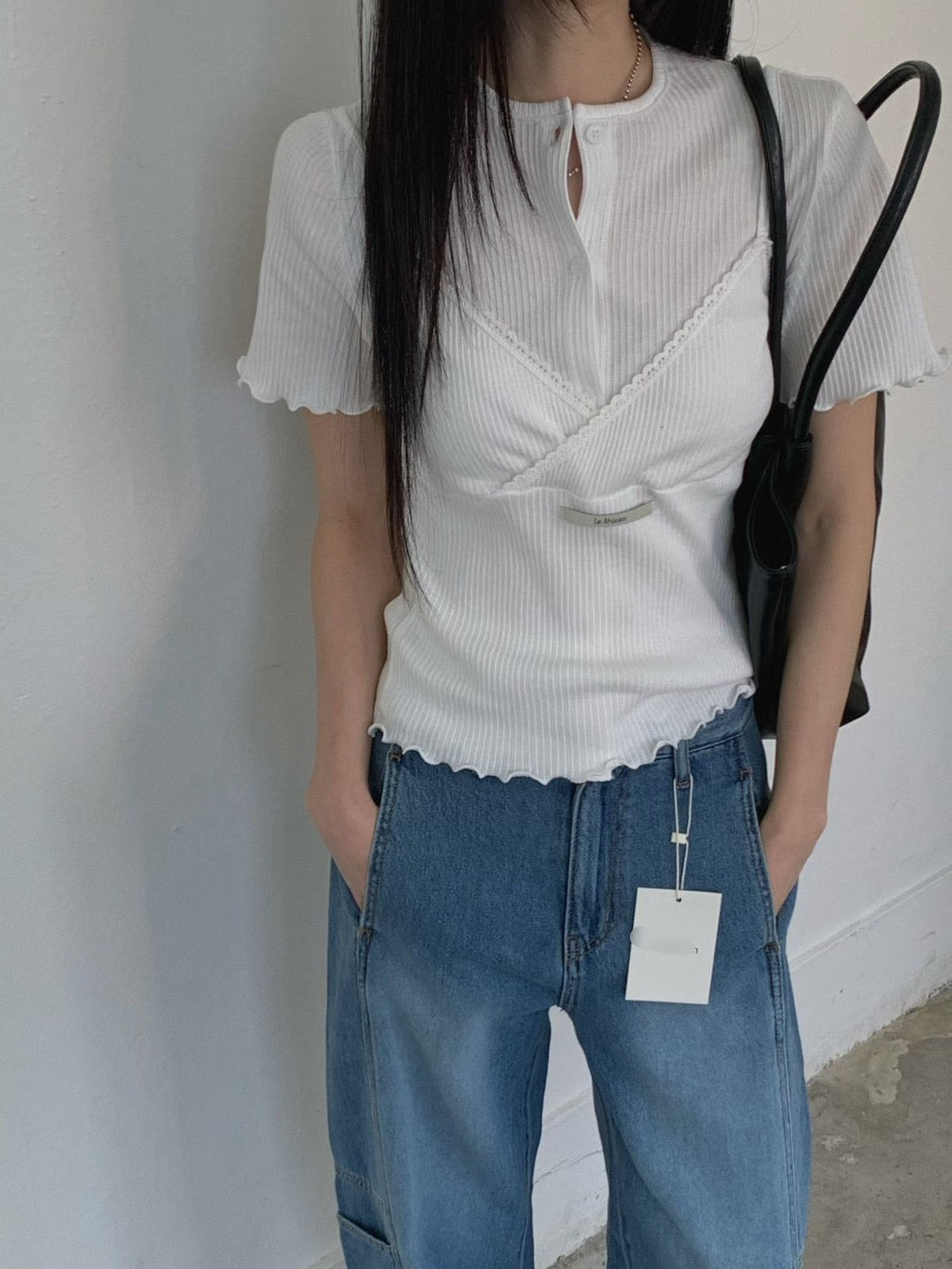♡爆款大推～修身天絲涼感工裝感牛仔寬褲♡ (C260558)