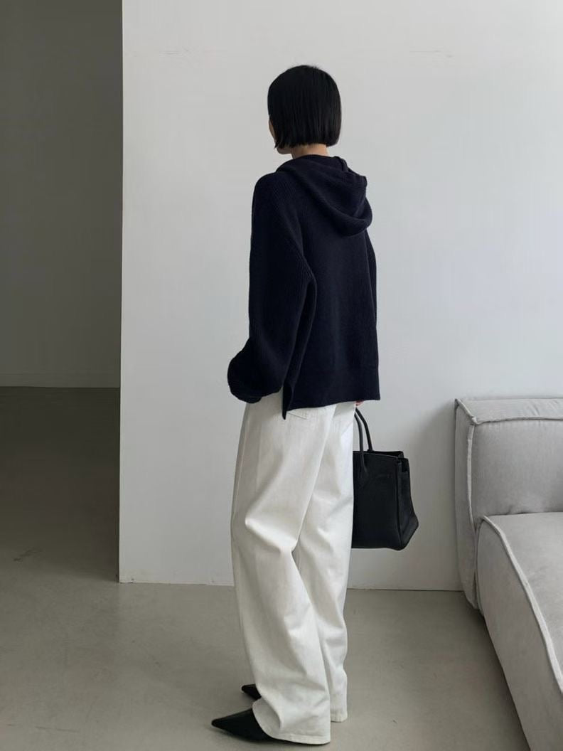 ♡柔彈羅紋休閒連帽上衣♡ (C251230)