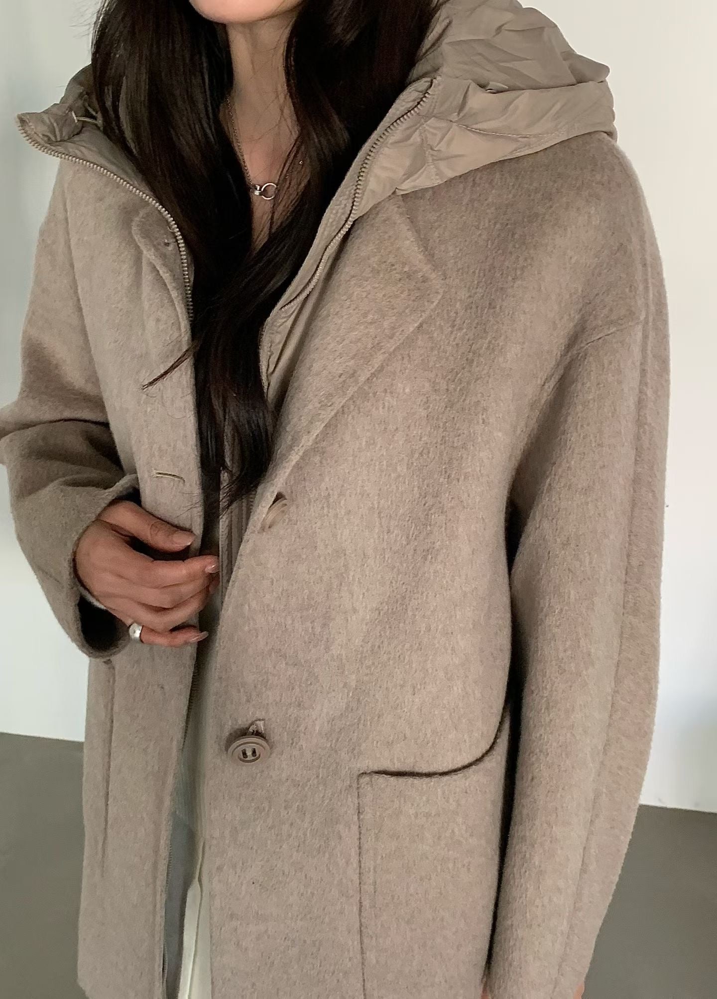 ♡實穿保暖二件式三穿毛呢大衣♡ (C251215)