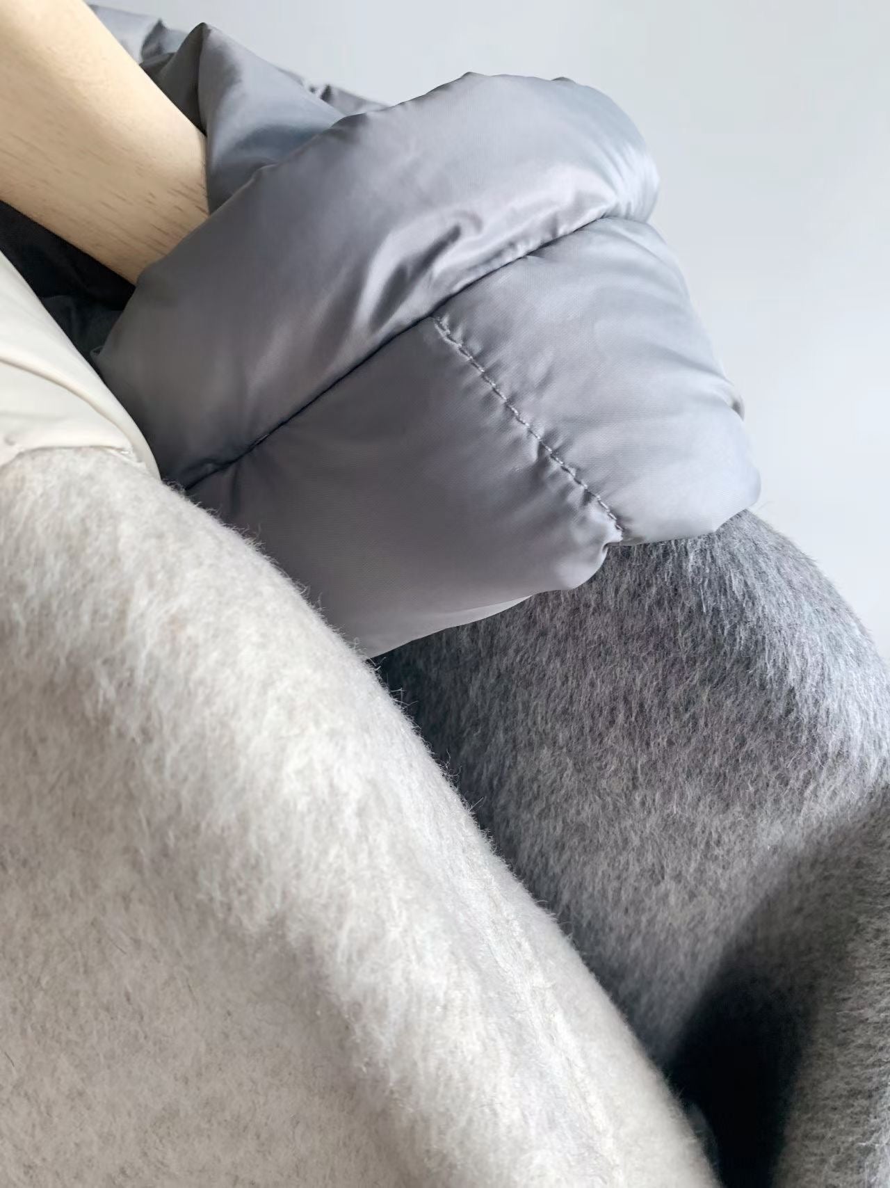 ♡極暖雙材質立體拼接羽絨外套♡ (C251268)