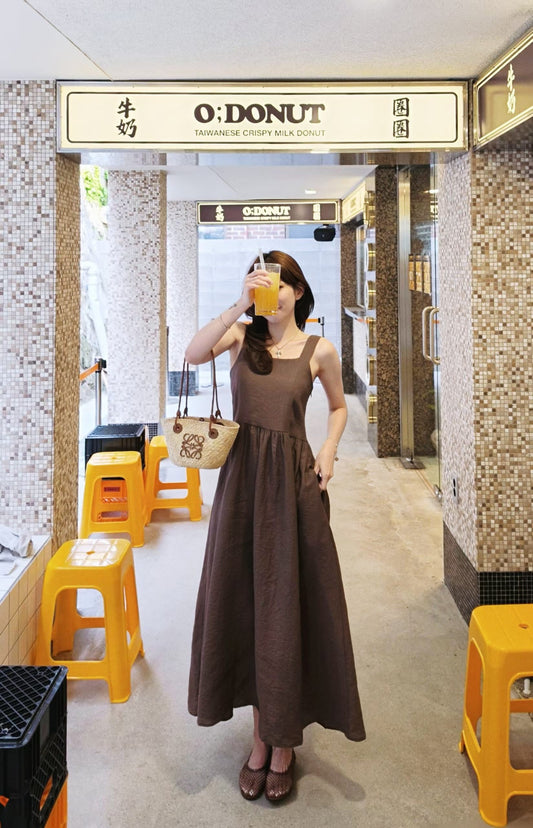 ♡Oni家♡夏日渡假感方領長洋裝 (C260565)
