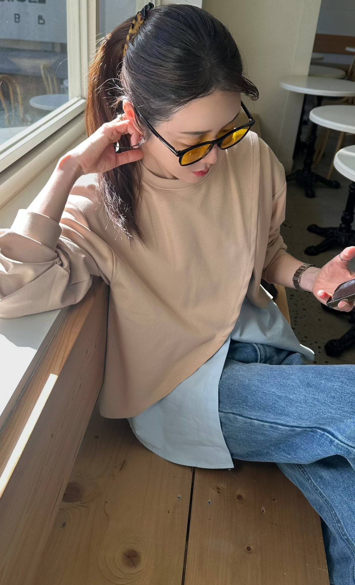 ♡設計感疊穿風拼接上衣♡ (C260423)
