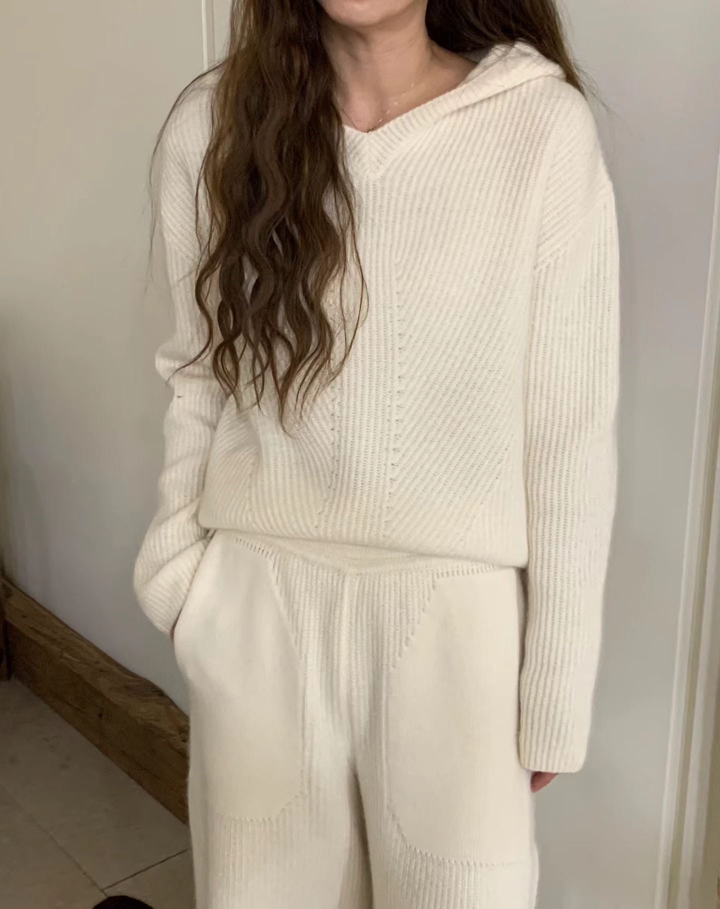 ♡氣質Oni家♡雲織柔暖立體紋連帽針織衫 (C251227)