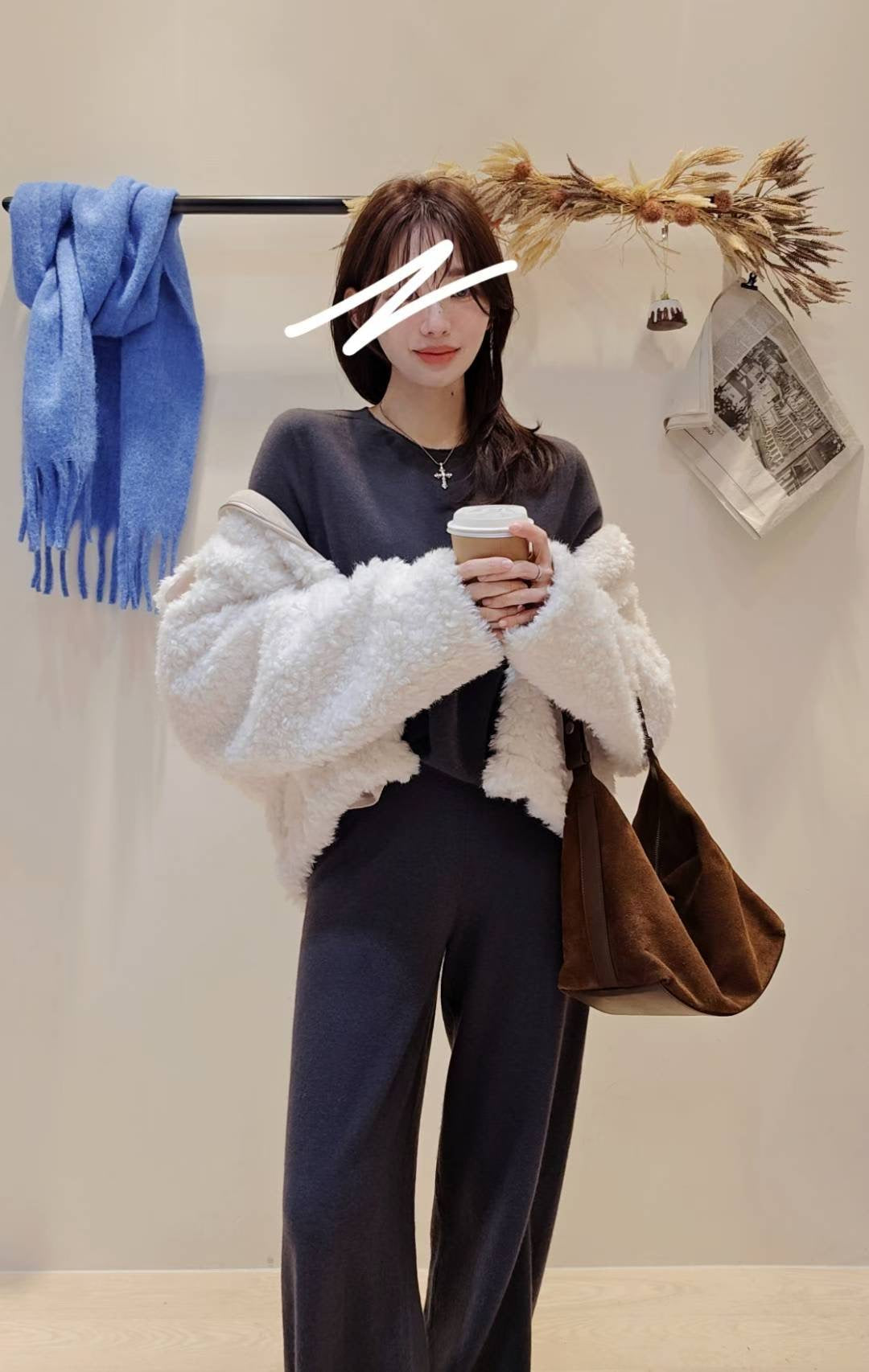 ♡Oni家♡100%羊絨喀什米爾修身長褲 (C251286)