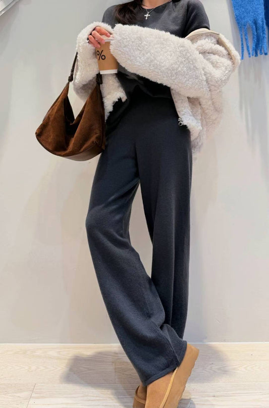 ♡Oni家♡100%羊絨喀什米爾修身長褲 (C251286)