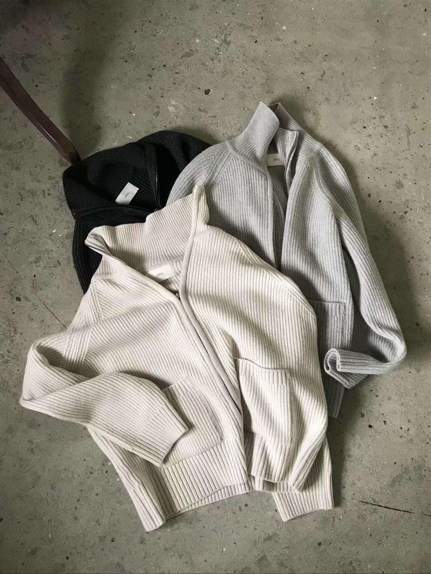 ♡溫暖高領立體羅紋雙拉鍊外套♡ (C251257)