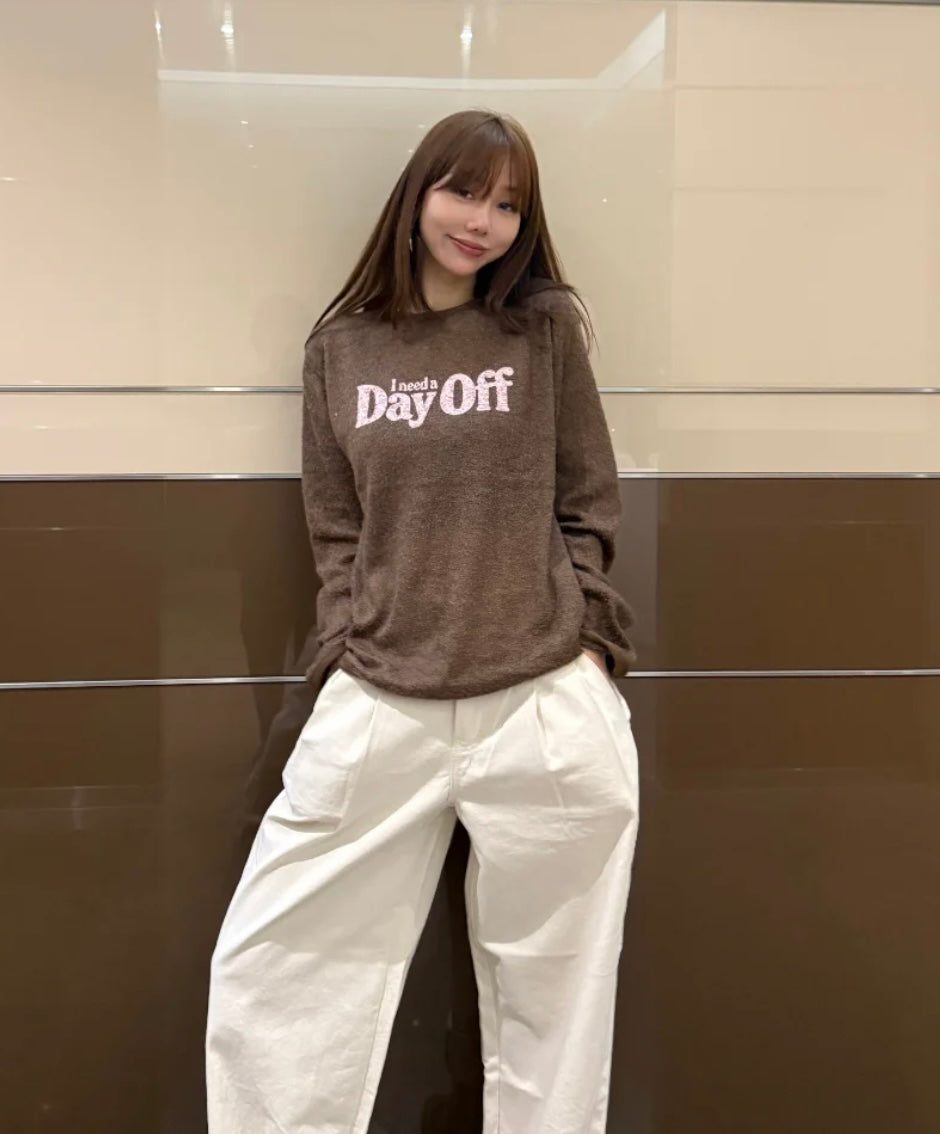 ♡軟綿休閒I need a Day Off針織T♡ (C251149)