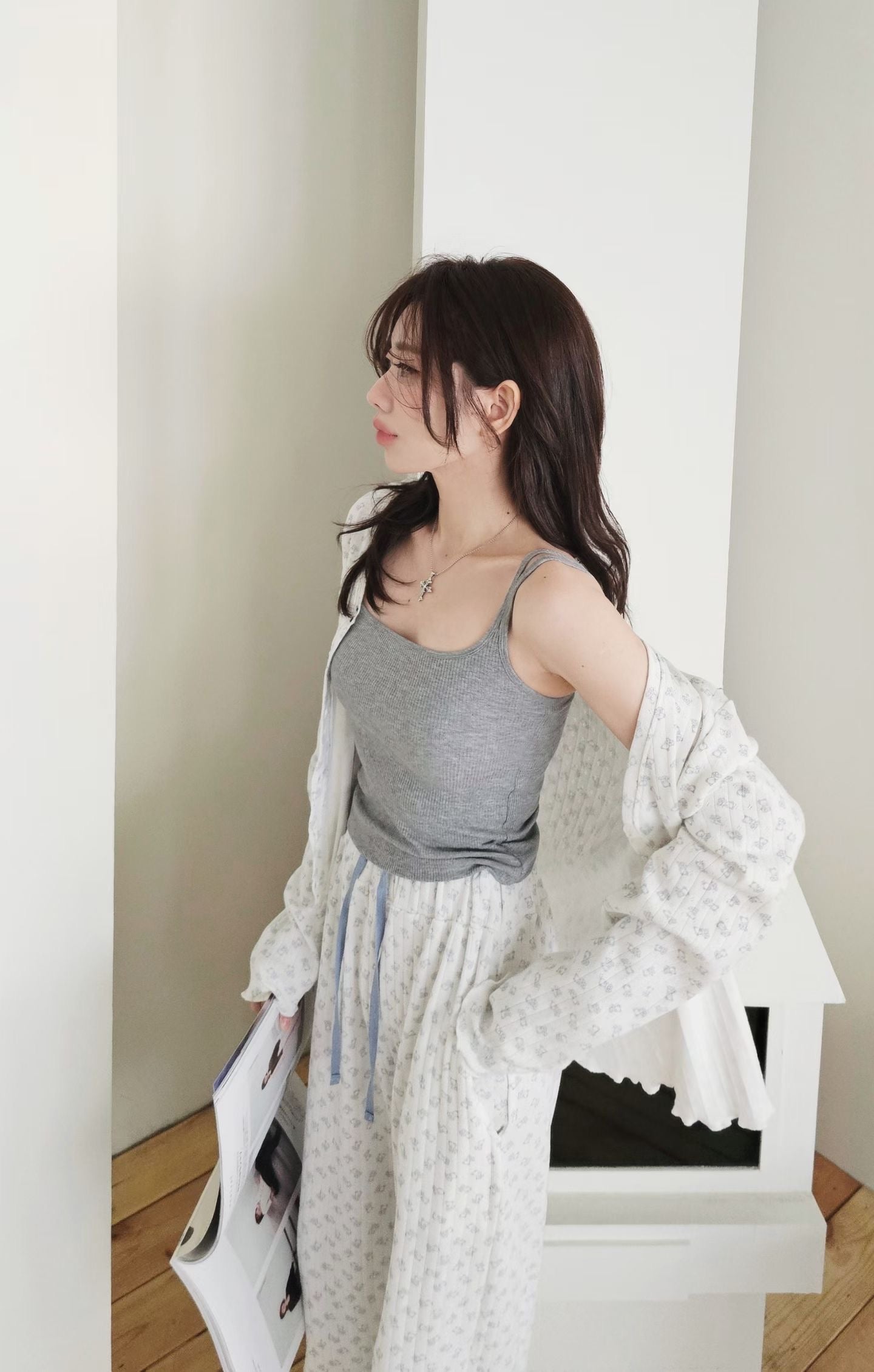 ♡Oni家♡坑條BRATOP細肩帶上衣 (C260301)