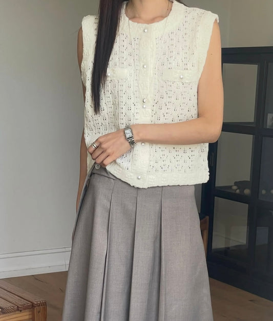 ♡小香鏤空針織背心♡ (C251125)